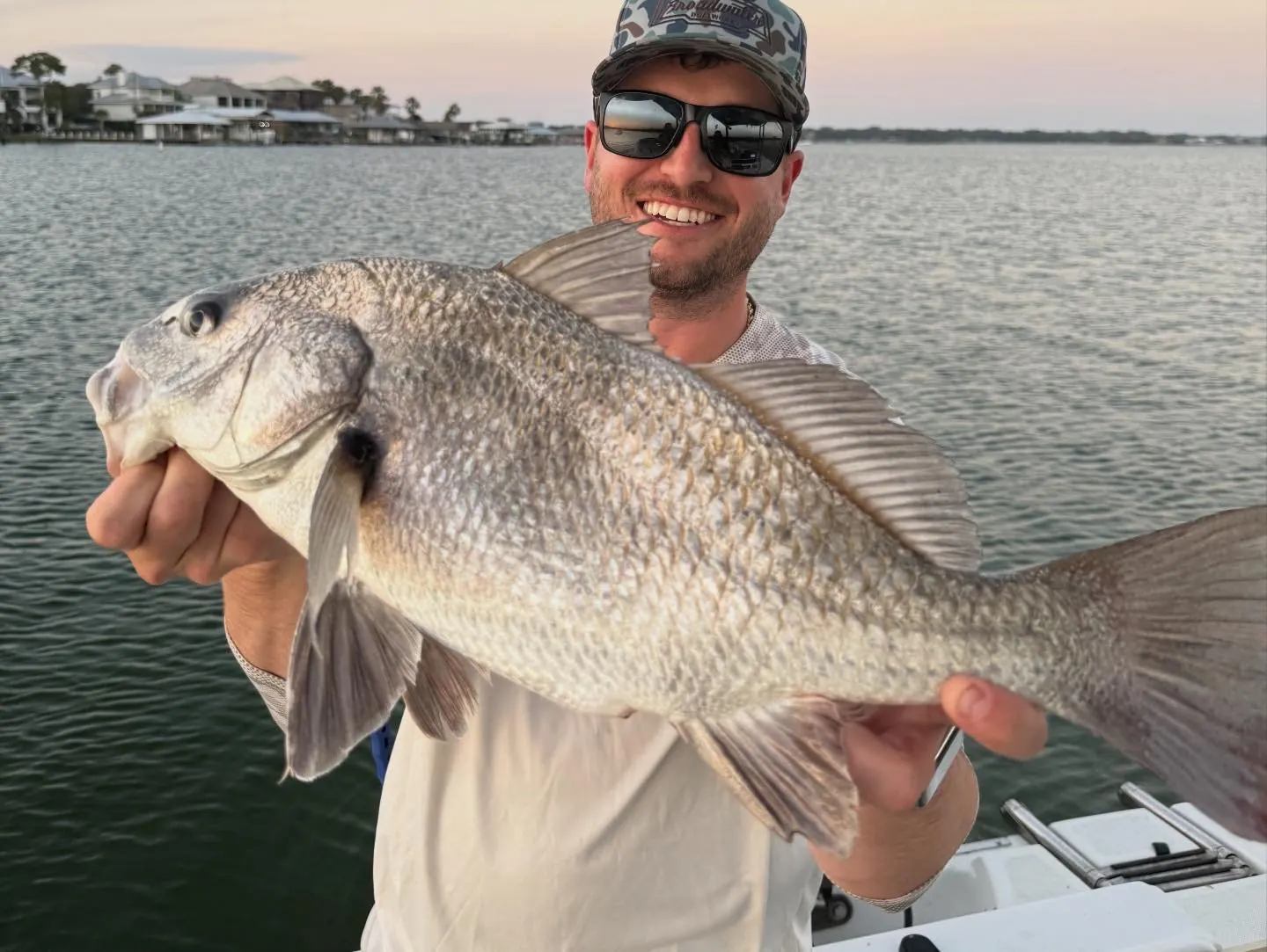 A black drum caught on a Terrapin charter