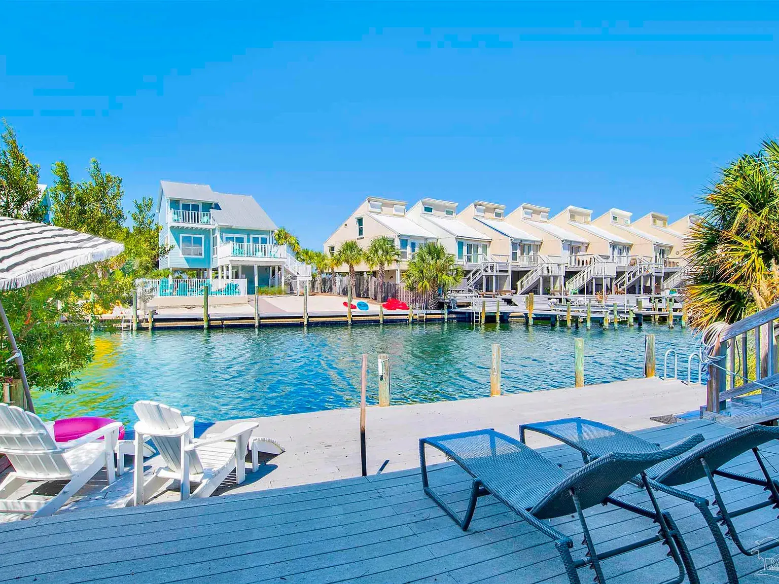 The Terrapin Lodge dock and canal in Perdido Key